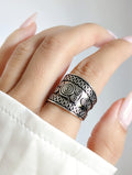 Chunky Sterling Silver Wide Band Ring - view 2