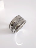 Sterling Silver Chunky Wide Concave Bali Ring - view 9