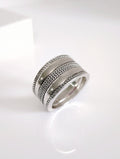 Sterling Silver Chunky Wide Concave Bali Ring - view 5