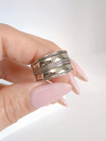 Sterling Silver Chunky Wide Concave Bali Ring - view 8
