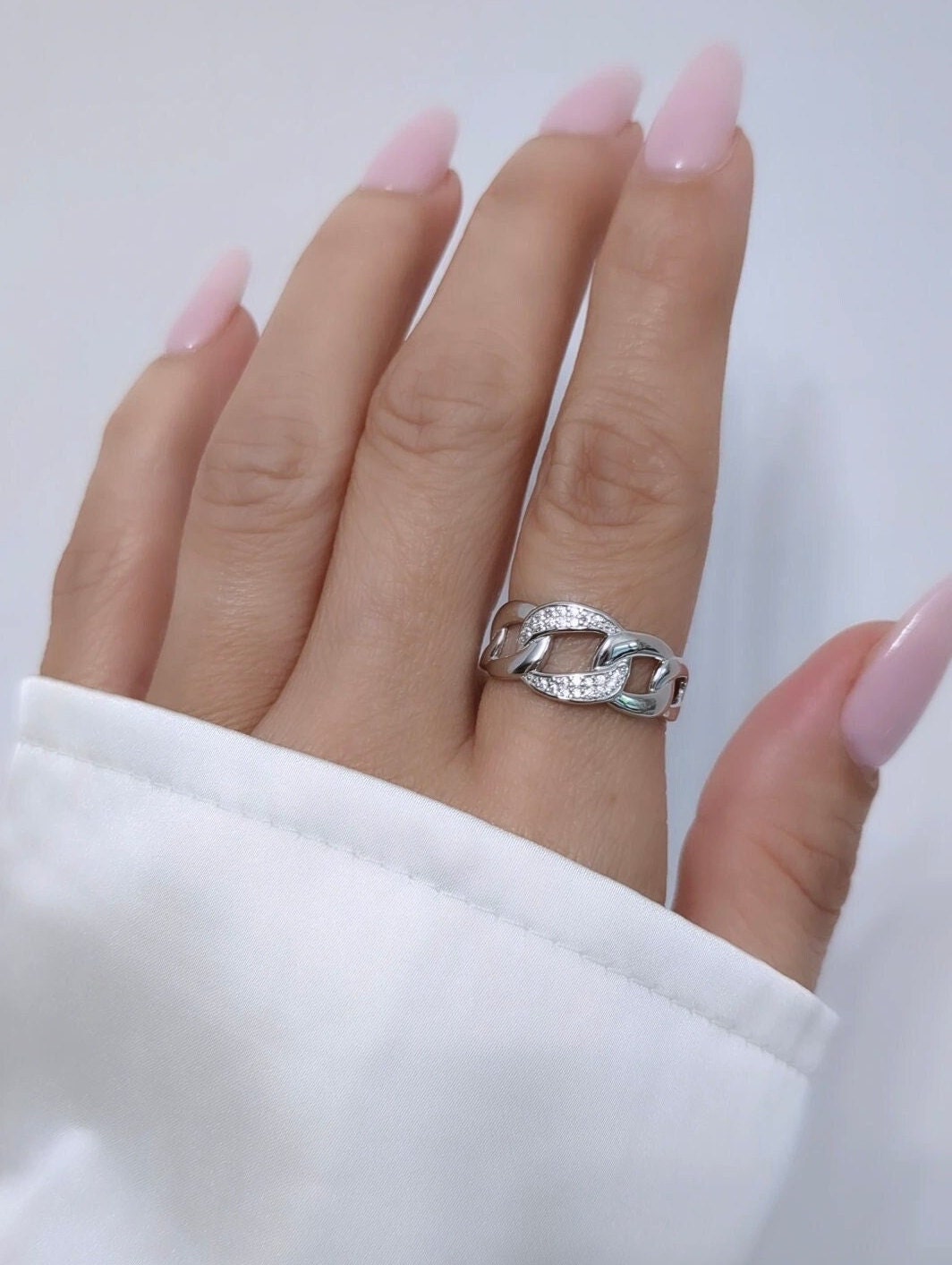 Sterling Silver Trendy Chain Ring - view 6