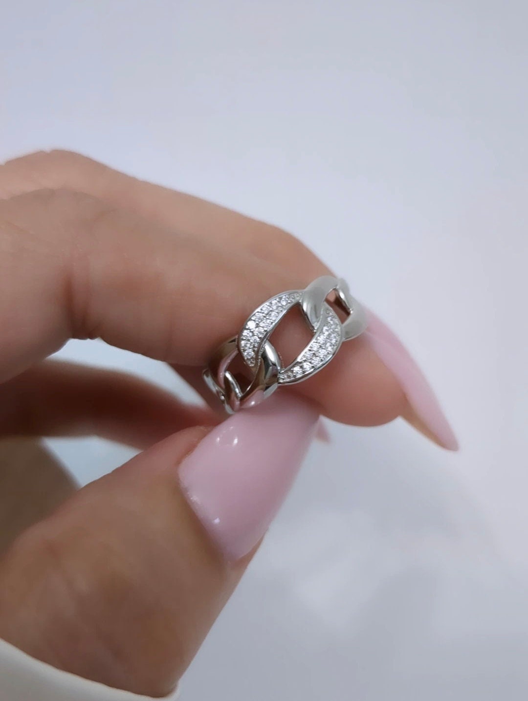 Sterling Silver Trendy Chain Ring - view 9