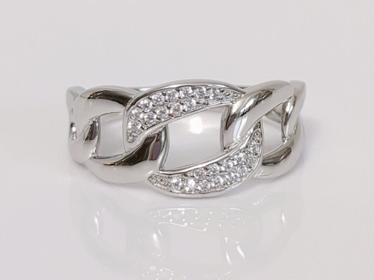 Sterling Silver Trendy Chain Ring - view 10