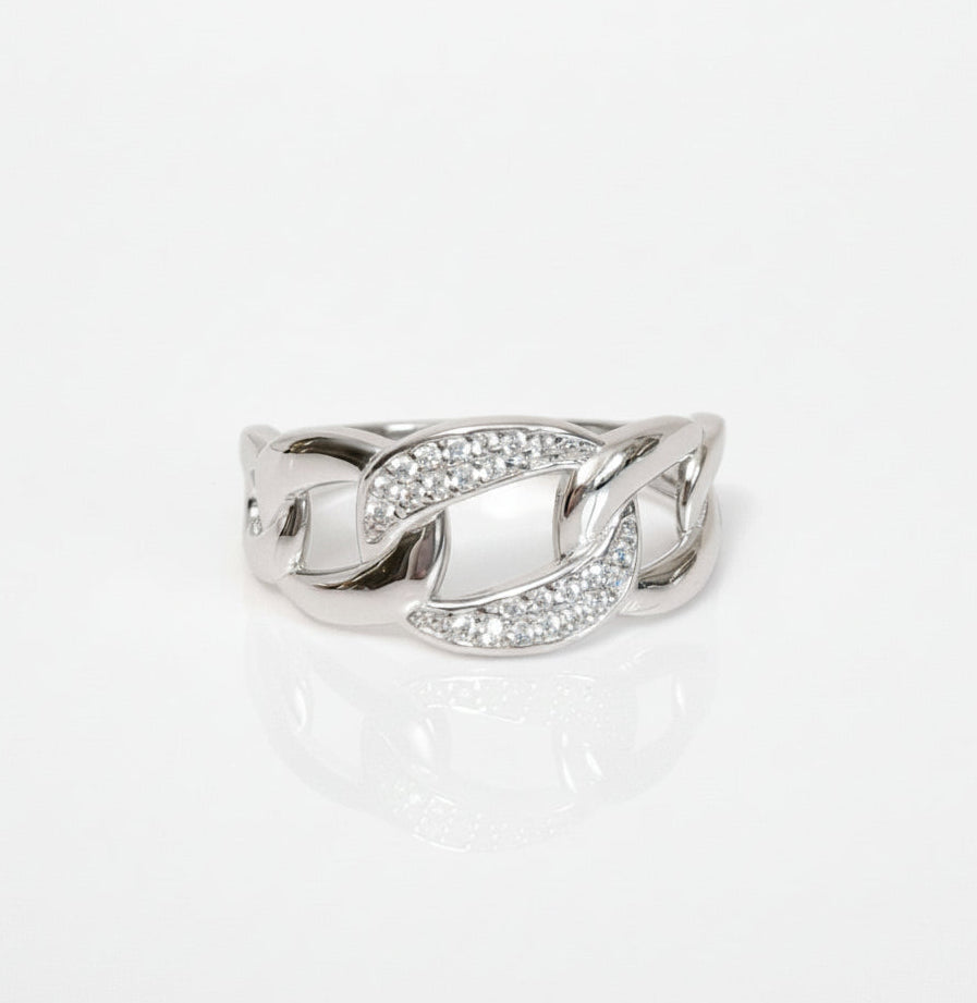 Sterling Silver Trendy Chain Ring