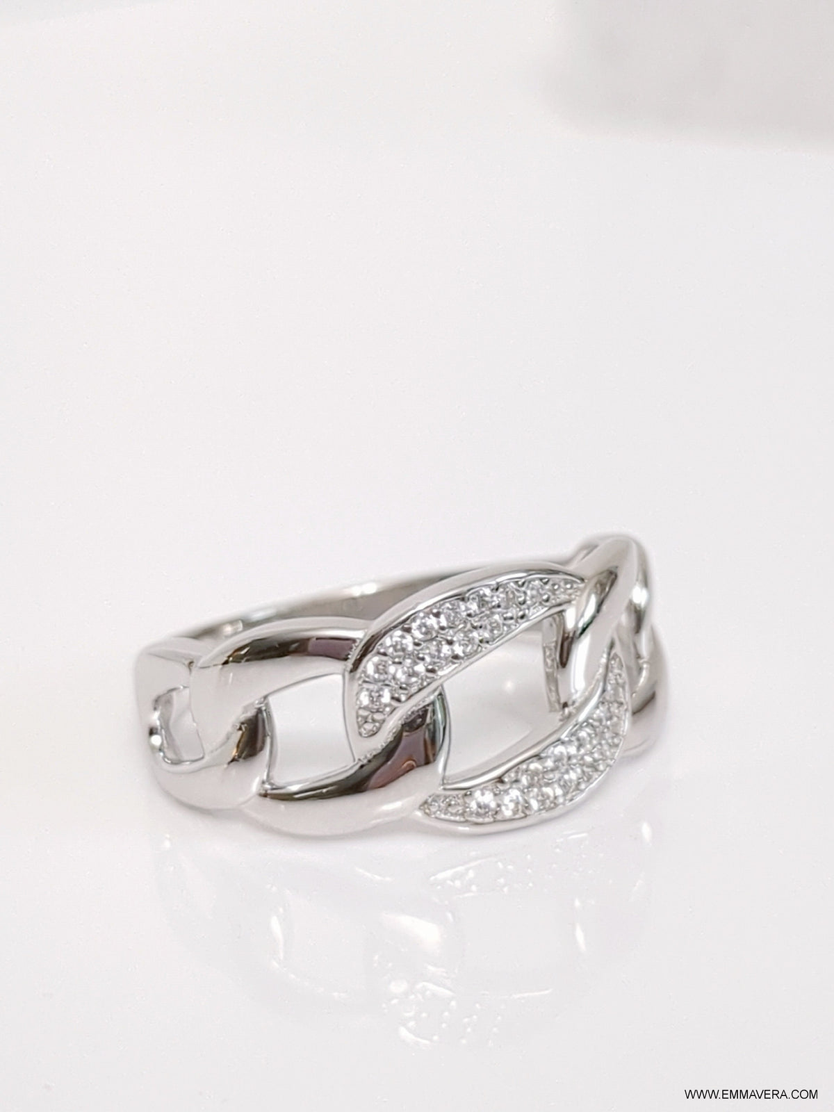 Sterling Silver Trendy Chain Ring - view 3