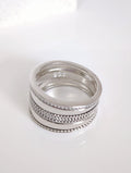 Sterling Silver Chunky Wide Concave Bali Ring - view 3