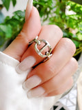 Sterling Silver Chunky Chain Ring - view 4