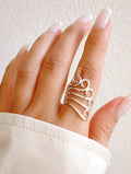 Sterling Silver Shield Spiral Statement Ring - view 2