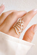 Sterling Silver Shield Spiral Statement Ring - view 4