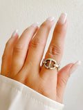 Sterling Silver Chunky Chain Ring - view 2