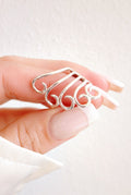 Sterling Silver Shield Spiral Statement Ring - view 6