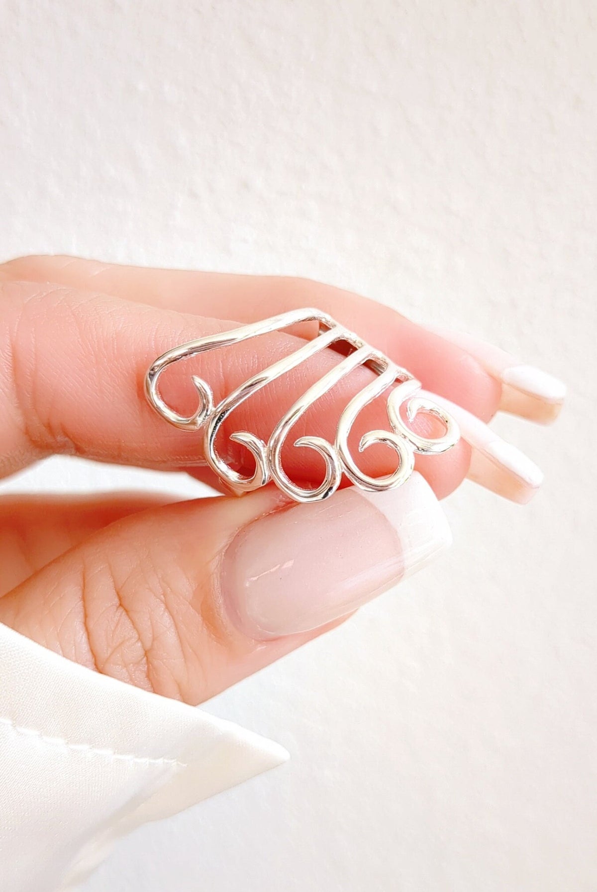 Sterling Silver Shield Spiral Statement Ring - view 6