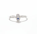 Sterling Silver Dainty Hamsa Amulet Ring