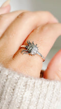 Sterling Silver 925 Sun Face Ring - view 6
