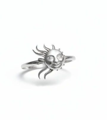 Sterling Silver 925 Sun Face Ring