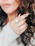 Sterling Silver 925 Fresh Water Floating Pearl Statement Ring - view 6