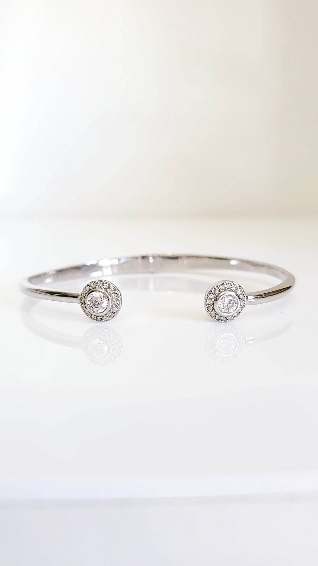 Silver Cz accents Halo Bracelet - view 5