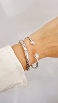 Silver Cz accents Halo Bracelet - view 8
