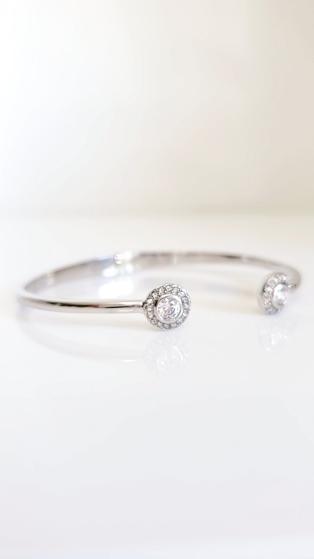 Silver Cz accents Halo Bracelet - view 6