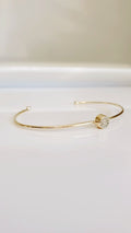 Dainty Gold Open Thin Bangle - view 7