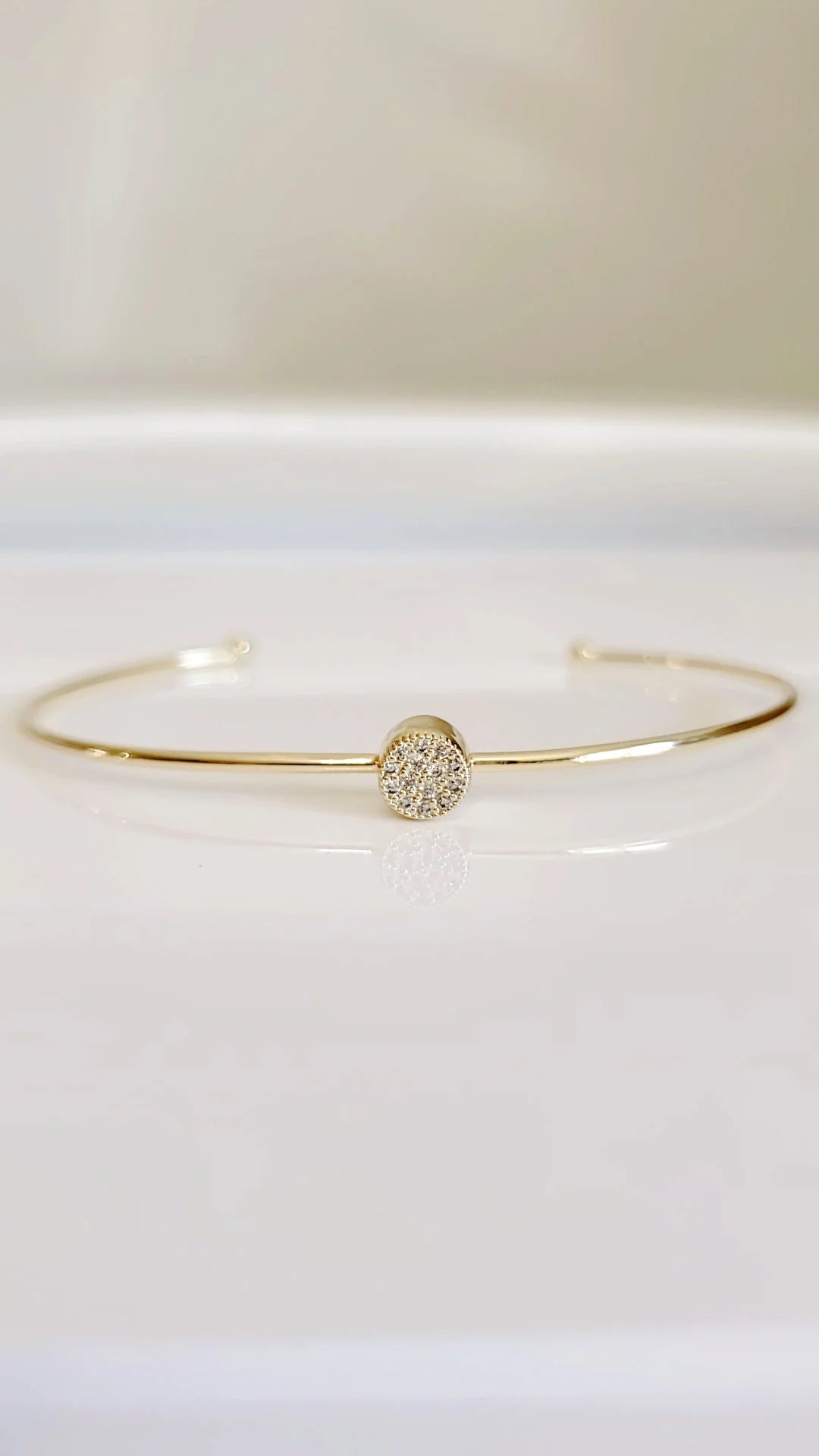Minimalist Dainty Gold or Silver Bangle - view 4