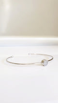 Dainty Silver Open Thin Bracelet - view 4