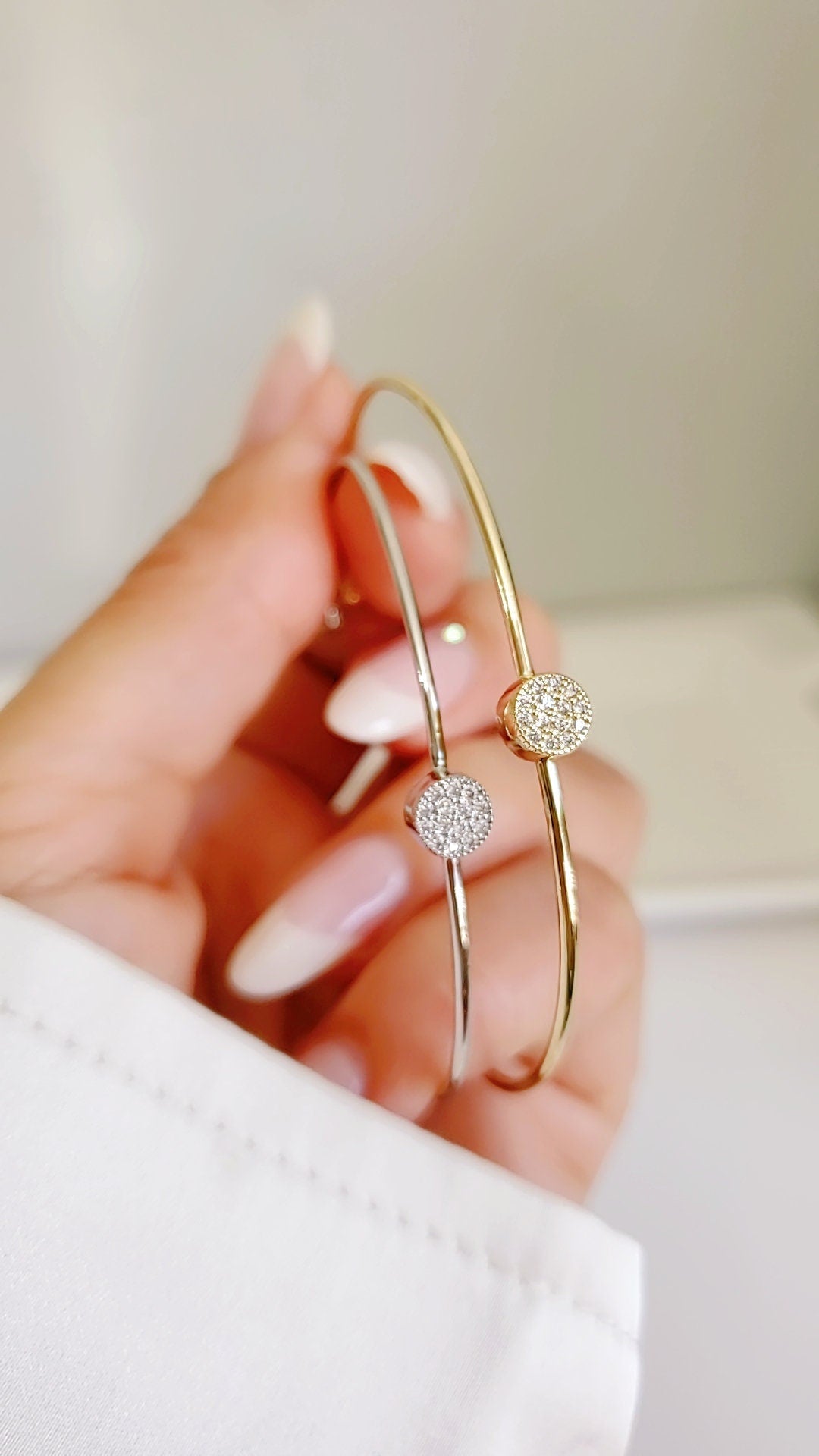 Dainty Silver Open Thin Bracelet - view 7