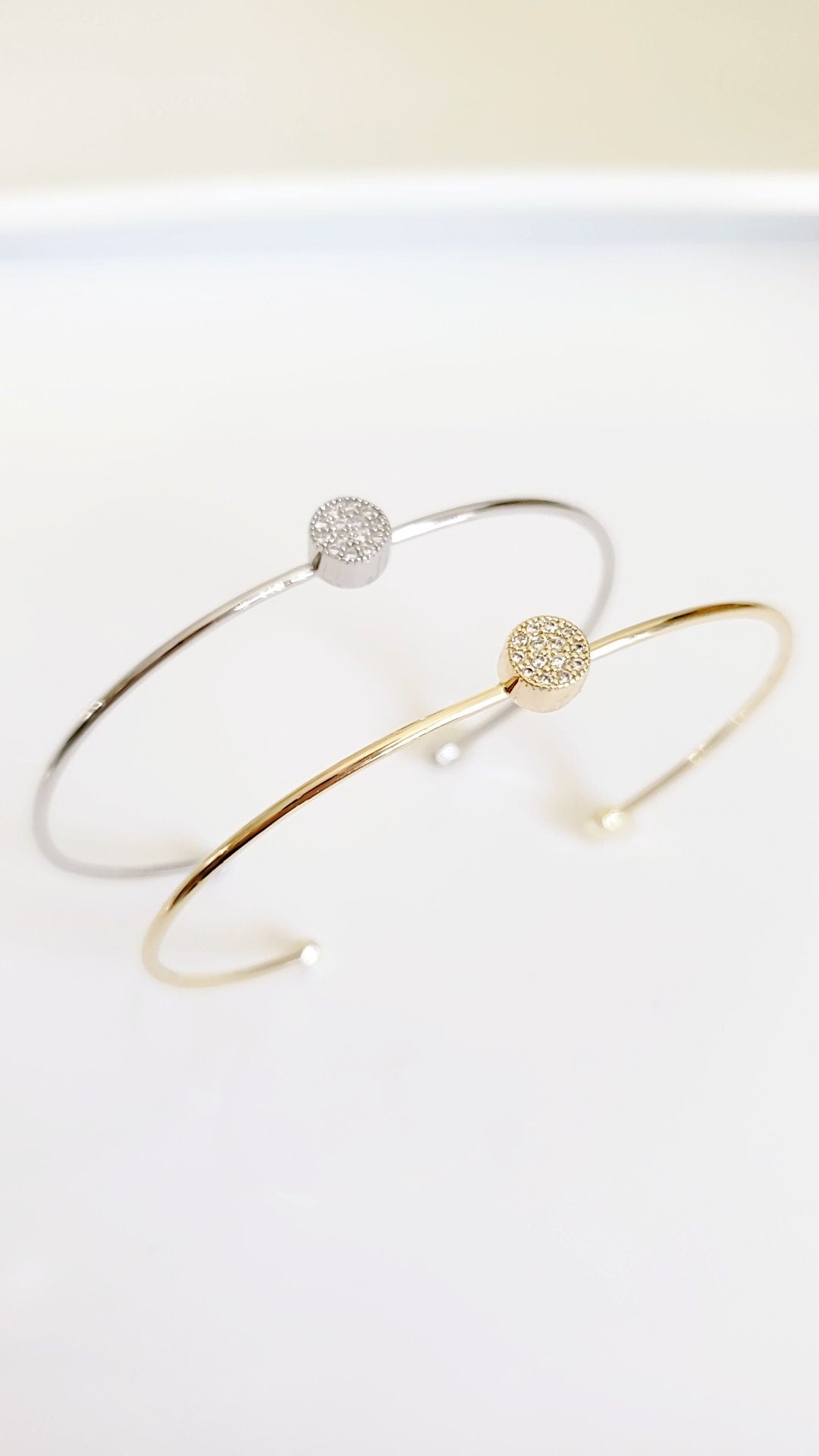 Dainty Silver Open Thin Bracelet - view 8