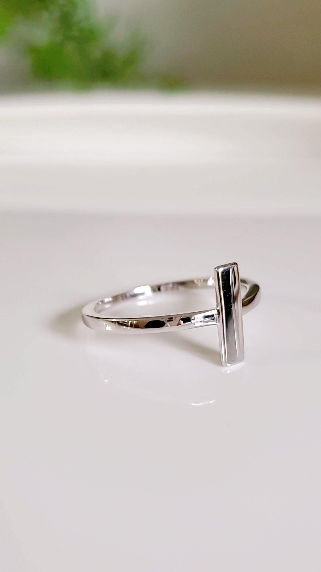 Sterling Silver T Bar Ring - view 6