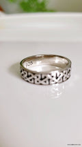 Sterling Silver 925 Celtic Oxidized Unisex Band Ring - view 4