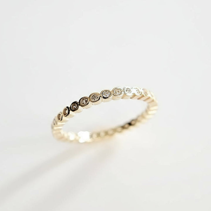 Sterling Silver Dainty Eternity Gold Plated Ring