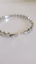Silver Statement CZ Bangle Bracelet - view 6