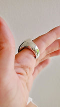 Sterling Silver Oval Dome Wide Art Deco Chunky Ring - view 7