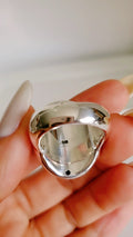 Sterling Silver Oval Dome Wide Art Deco Chunky Ring - view 6