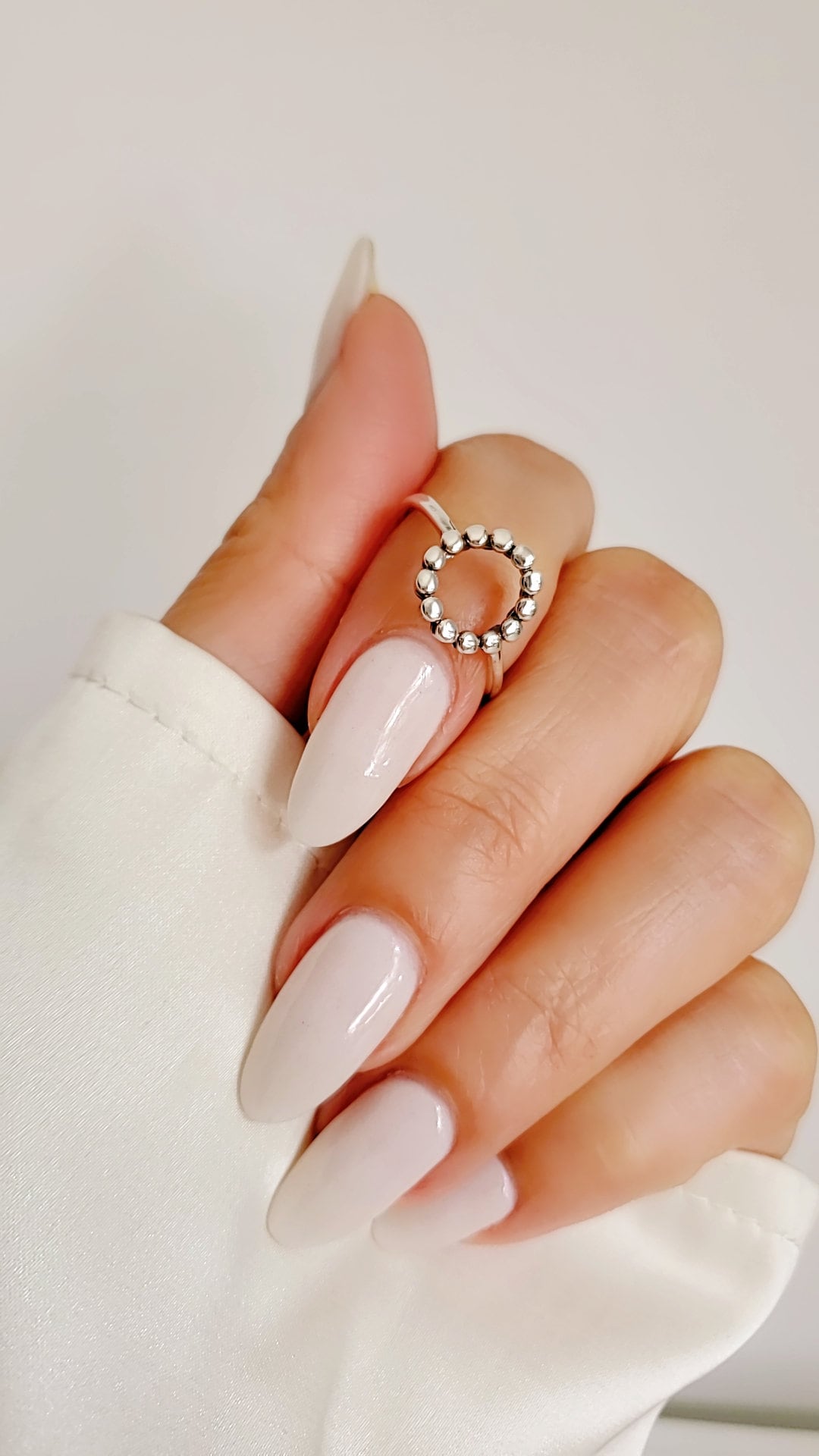 Sterling Silver Bali Beaded Circle Ring - view 6