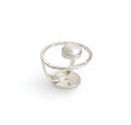 Sterling Silver 925 Fresh Water Floating Pearl Statement Ring - view 9