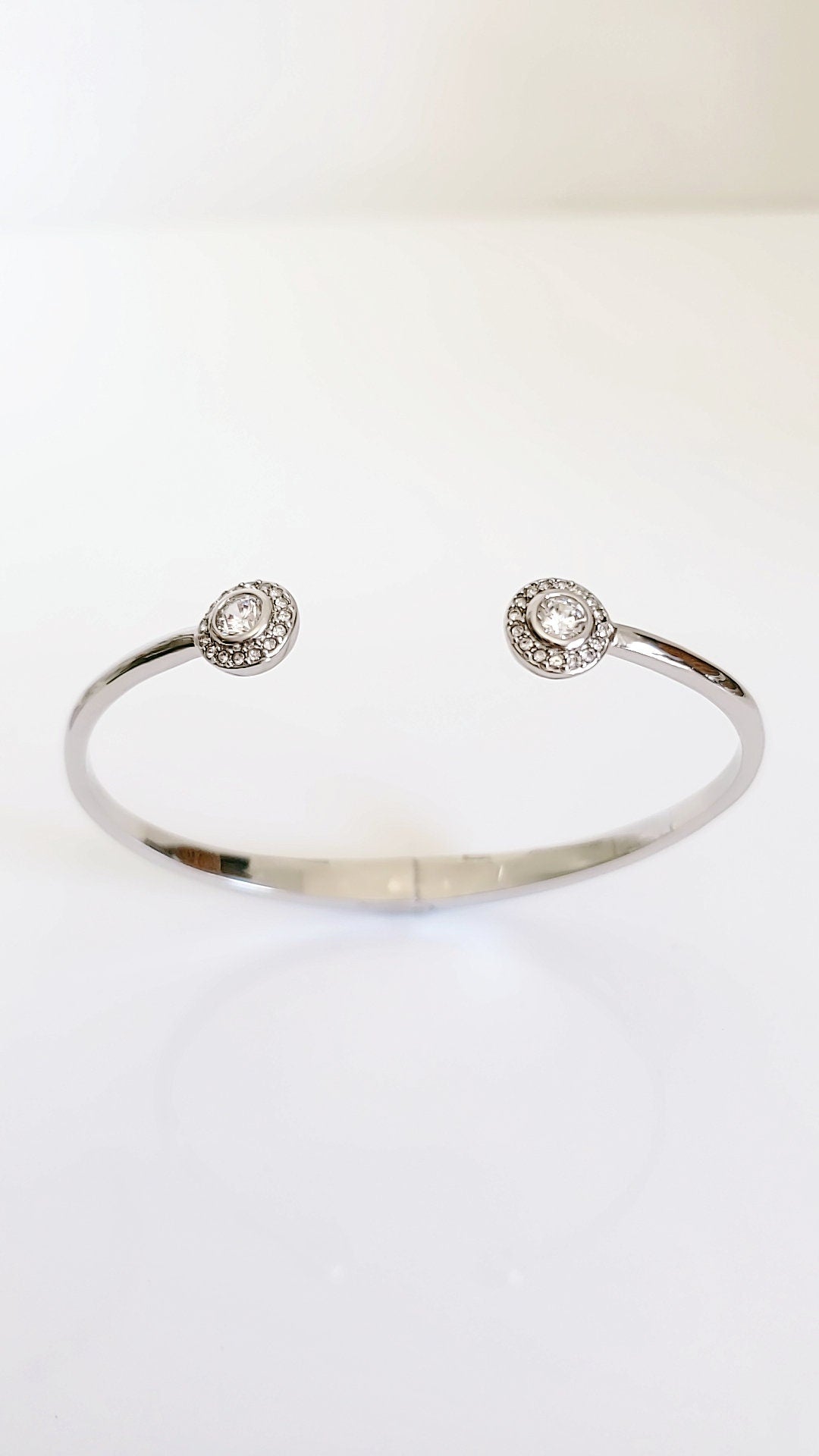 Silver Cz accents Halo Bracelet - view 7