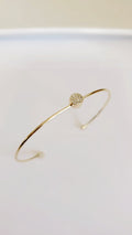 Dainty Gold Open Thin Bangle - view 6