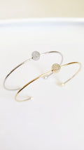 Dainty Gold Open Thin Bangle - view 4