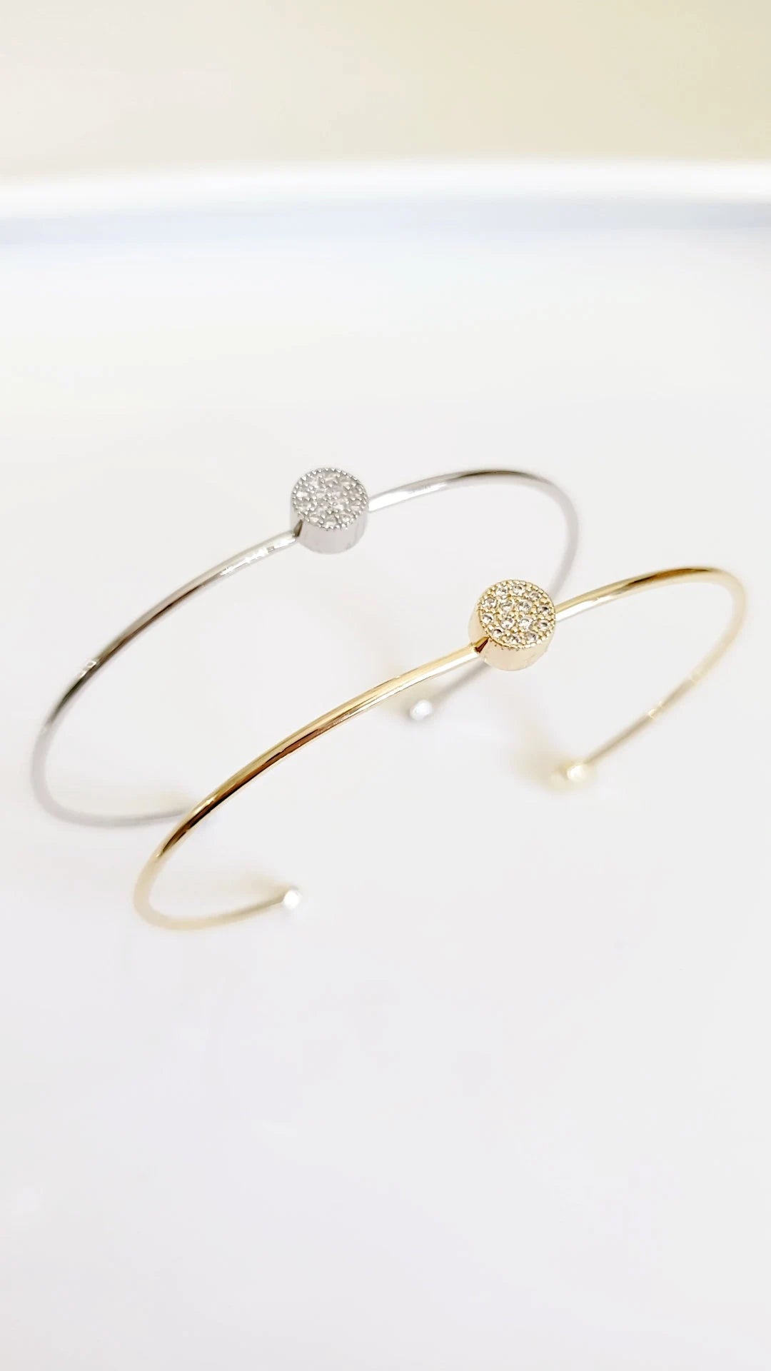 Minimalist Dainty Gold or Silver Bangle - view 3