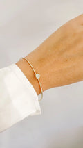 Minimalist Dainty Gold or Silver Bangle - view 2