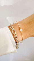 Minimalist Dainty Gold or Silver Bangle - view 5