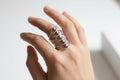 Sterling Silver Natural Moonstone Bold Shield Ring - view 4