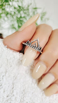 Sterling Silver Beaded Henna Mandala Ring - view 6