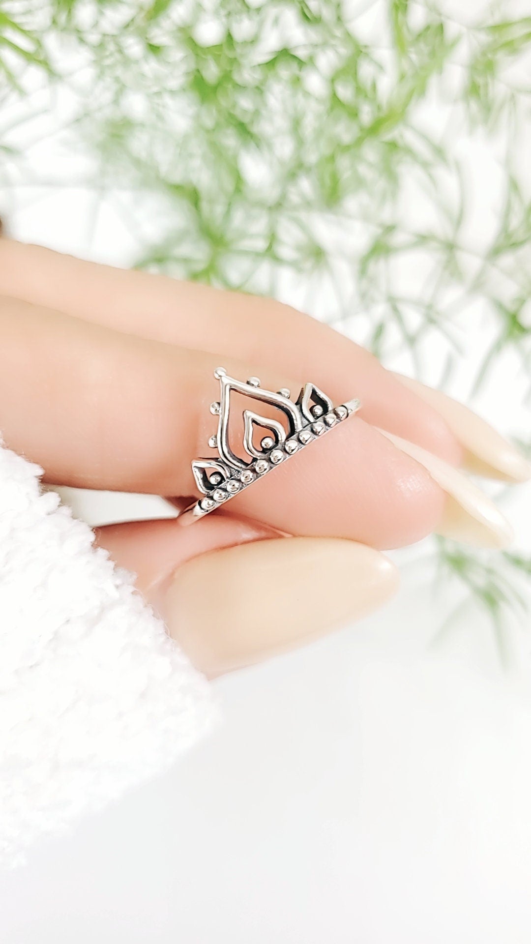 Sterling Silver Beaded Henna Mandala Ring - view 8
