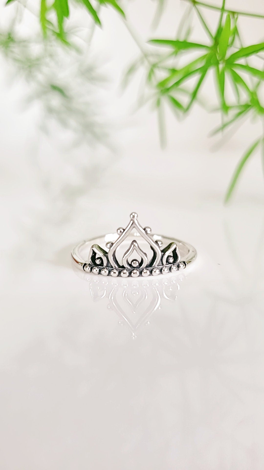 Sterling Silver Beaded Henna Mandala Ring - view 5