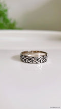 Sterling Silver 925 Celtic Oxidized Unisex Band Ring - view 6