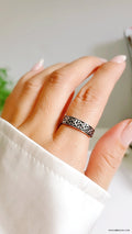 Sterling Silver 925 Celtic Oxidized Unisex Band Ring - view 2