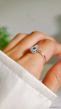 Sterling Silver Mother of Pearl Hamsa Evil Eye Hand Ring - view 6