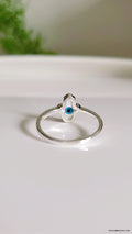 Sterling Silver Mother of Pearl Hamsa Evil Eye Hand Ring - view 5